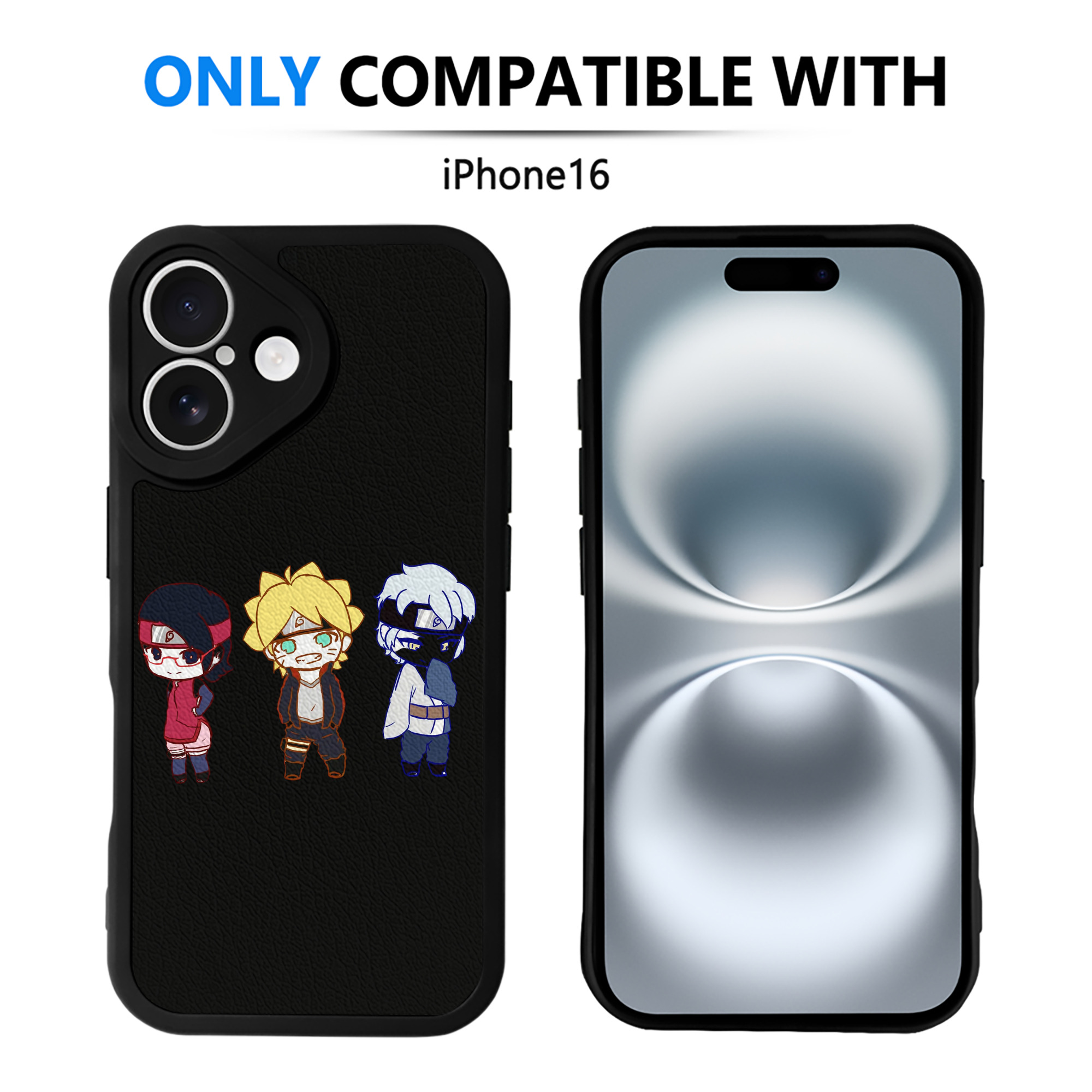 （画像用） NARUTO -ナルト- うずまき ボルト Uzumaki Boruto 【iPhone 16シリーズ対応】シリコンスマホケース（レザー調） 材質：シリコン